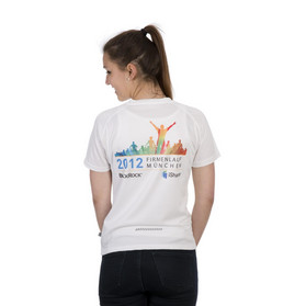 Bedrucktes Laufshirt in weiß für den nächsten Firmenlauf in München