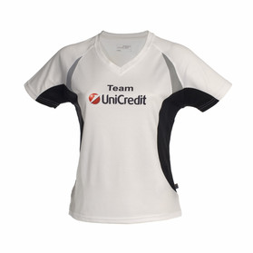 Reflektierendes, bedrucktes Damen Running Shirt - hier für die Hypo Vereinsbank