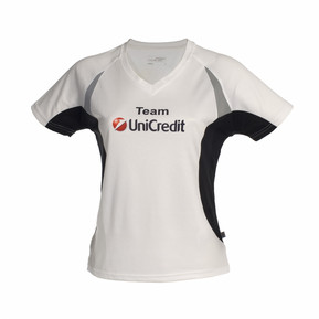 Reflektierendes, bedrucktes Damen Running Shirt - hier für die Hypo Vereinsbank