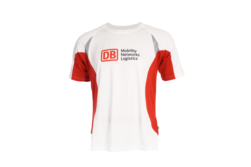 Bedrucktes Funktionsshirt für die Deutsche Bahn